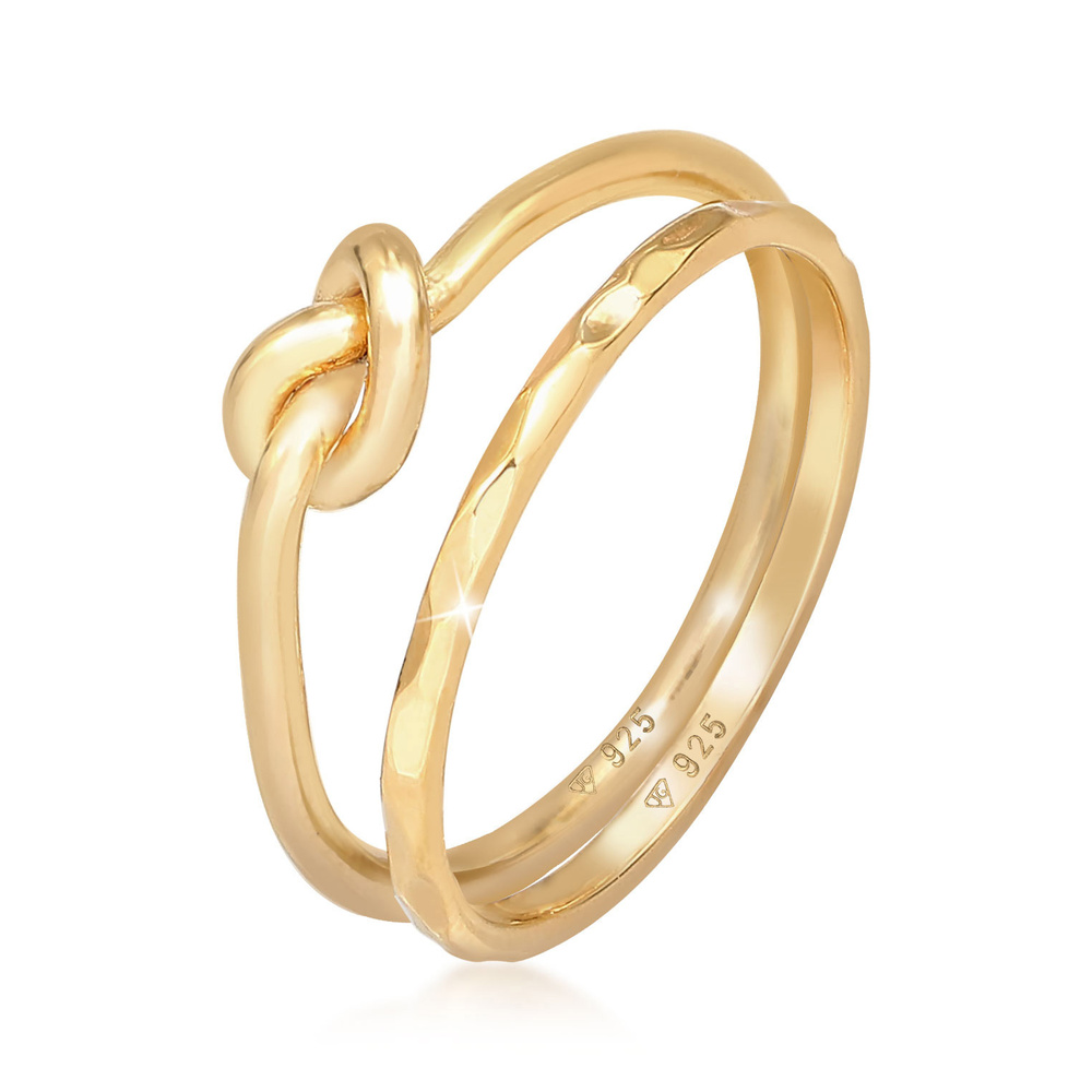 Elli Elli Bague Femmes Duo Knot Trend Basic Minimal en argent sterling 925 Bague
