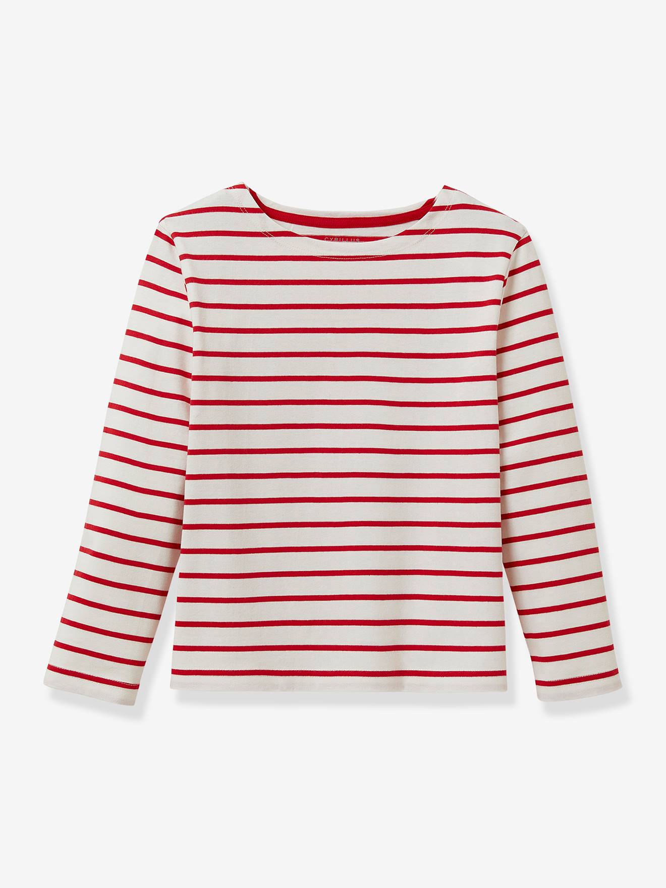T-shirt marinière garçon Cyrillus en coton bio rayé bleu