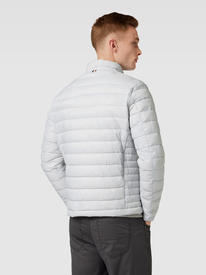 Steppjacke mit Label-Print Modell 'Calanos' in mittelgrau