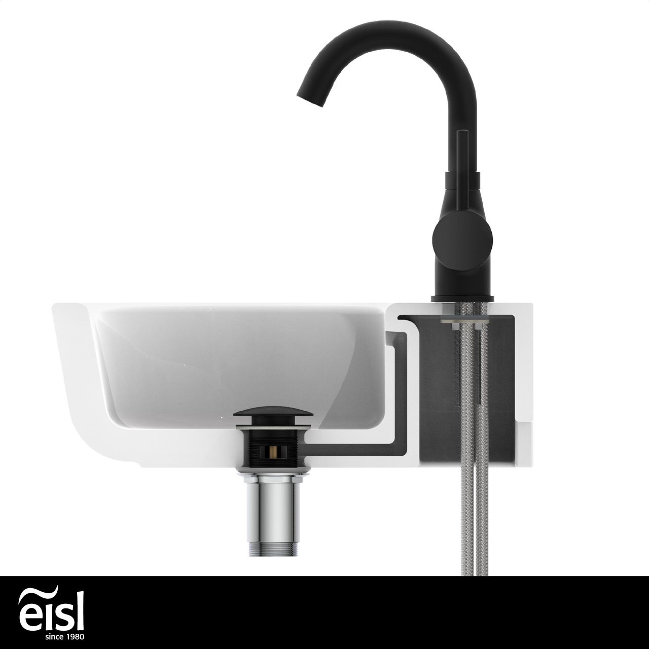 Eisl FUTURA Waschtischarmatur, Schwarz matt