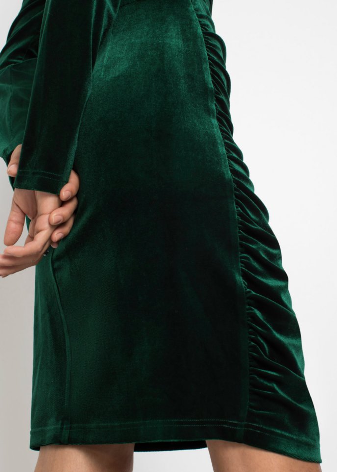 Samt-Kleid mit Raffung