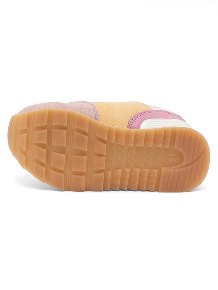 bisgaard Leder-Sneakers in Rosa/ Gelb günstig kaufen