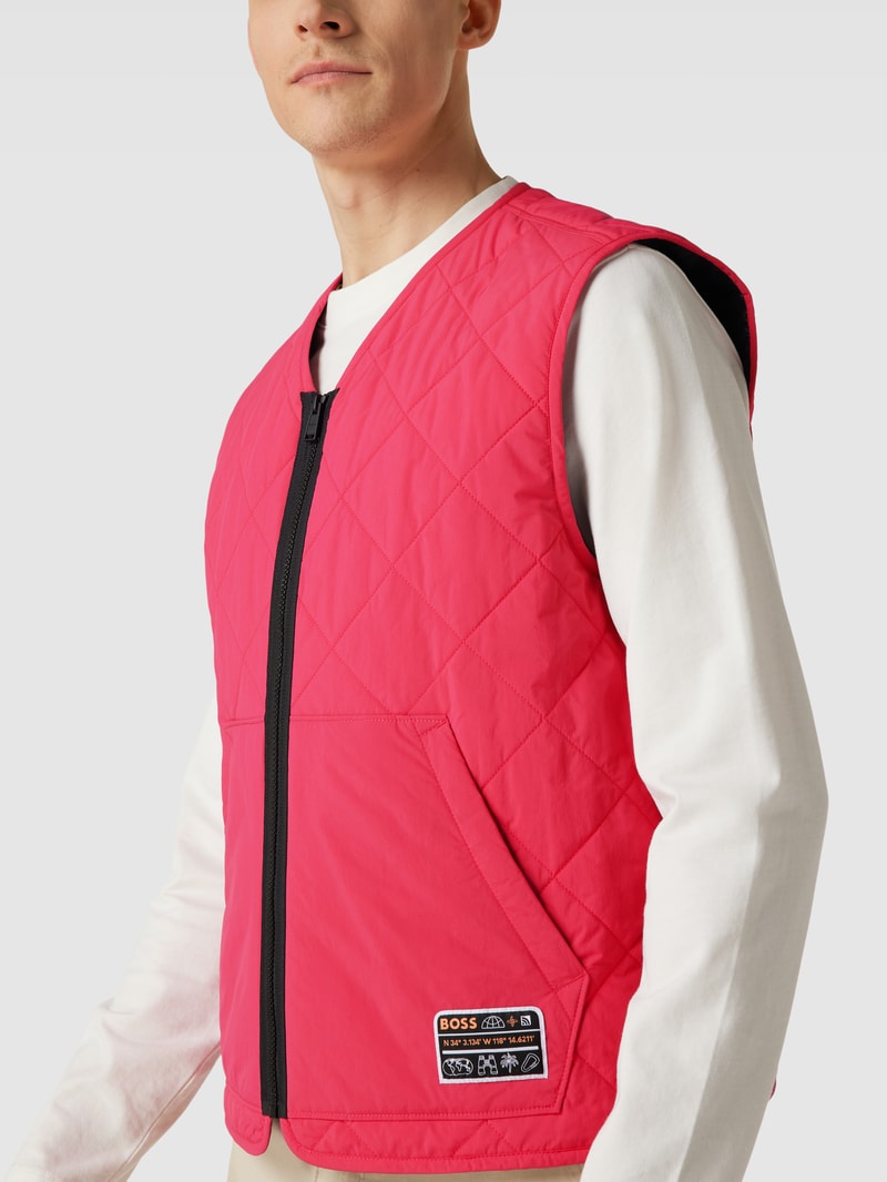 Steppweste mit Label-Patch Modell 'Okella' in pink