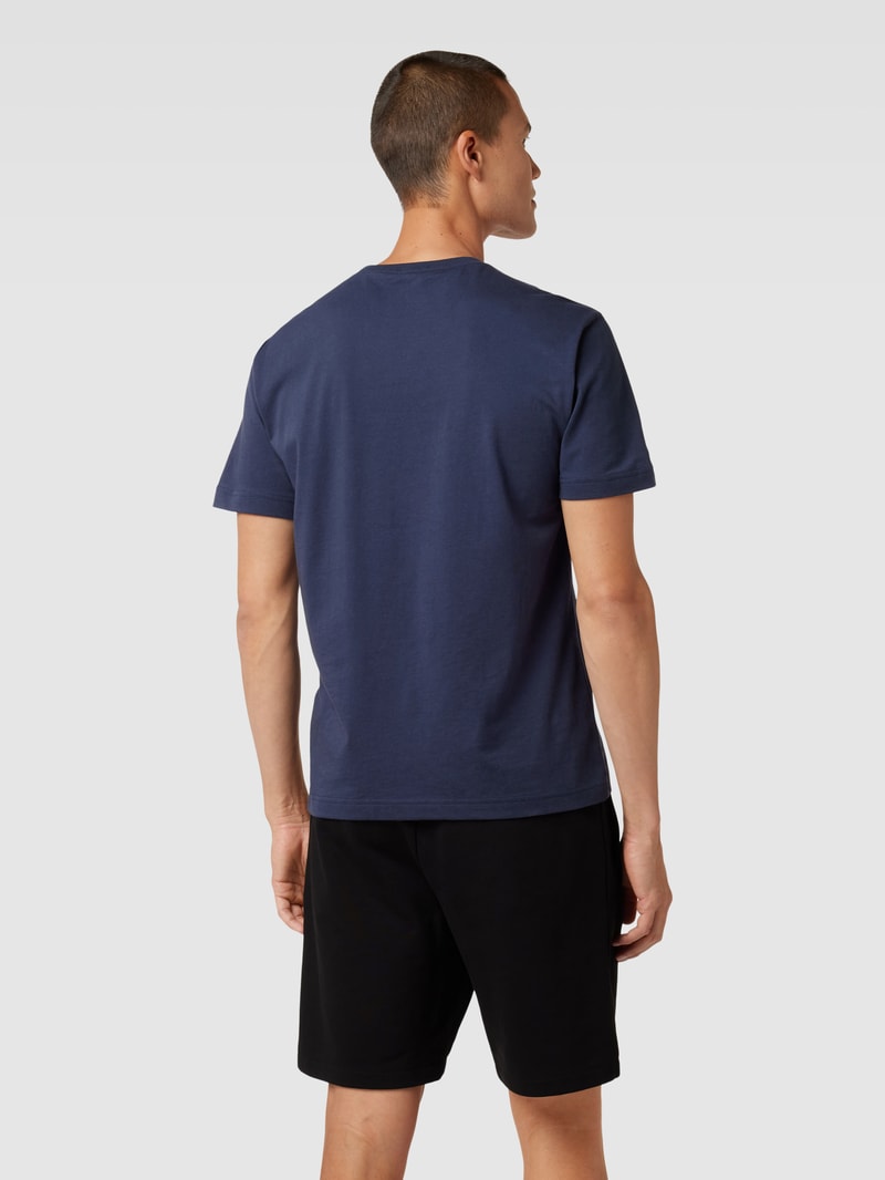 T-Shirt mit Label-Print in marineblau