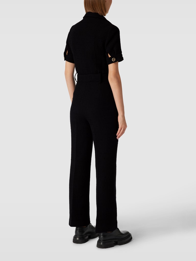 Jumpsuit mit Umlegekragen Modell 'ONE-PIECE SUIT PARIS' in schwarz