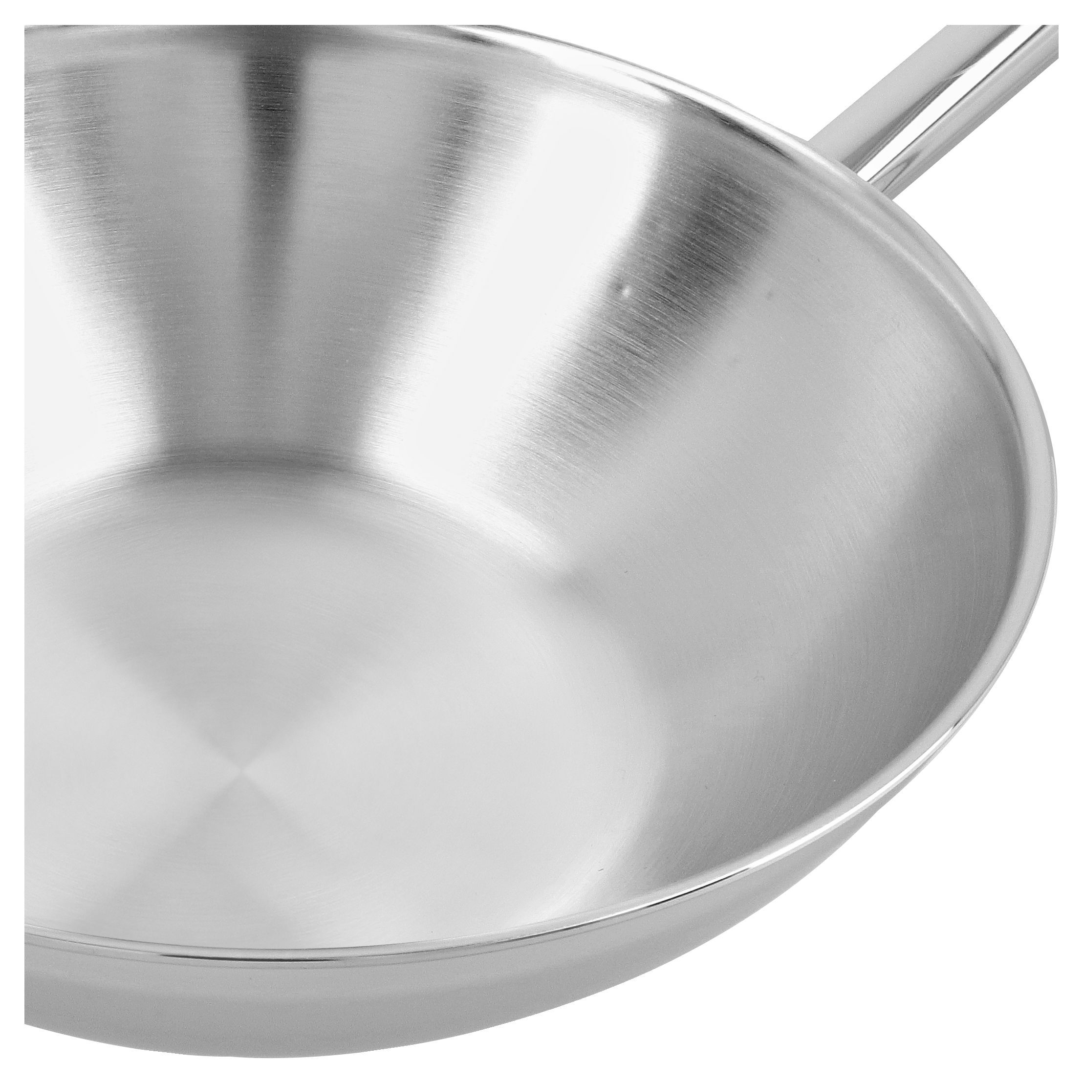 Wok flacher Boden 30 cm, 18/10 Edelstahl