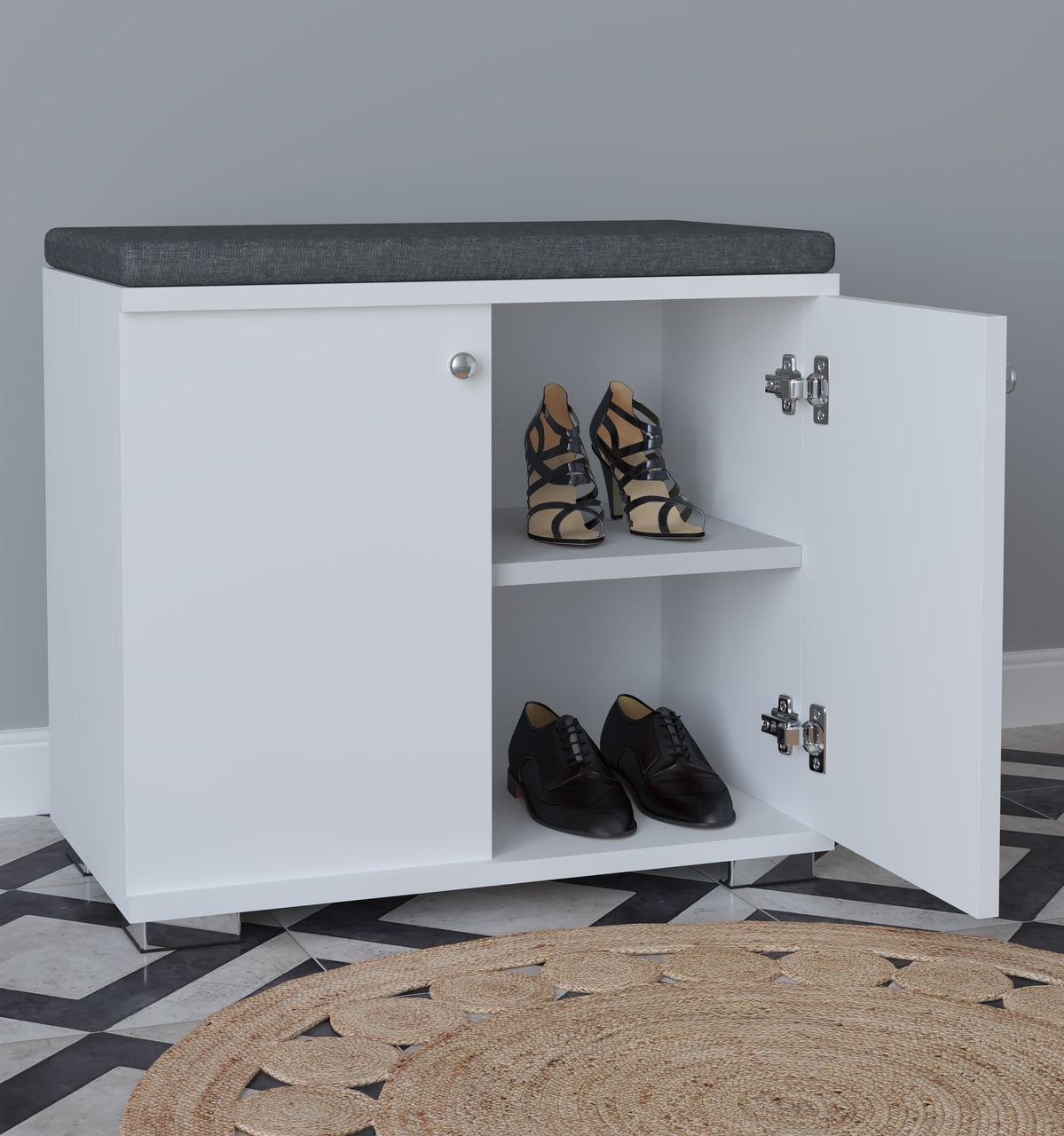 VCM Holz Garderobe Regal Schrank Dielenmöbel Gados S Weiß