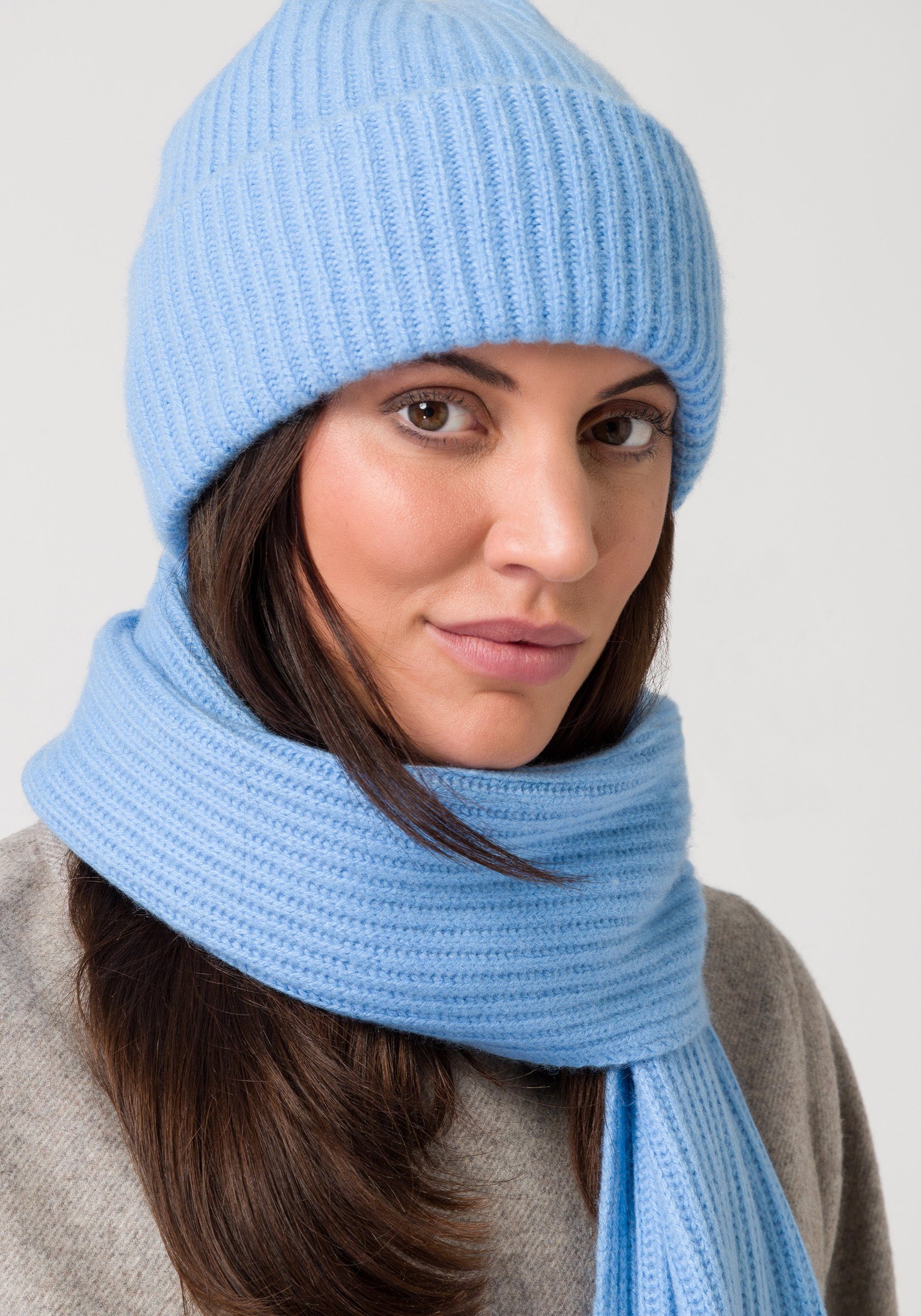 Style & Republic Beanie Style Republic Kaschmir Chunky Beanie Damen mit breitem Umschlag