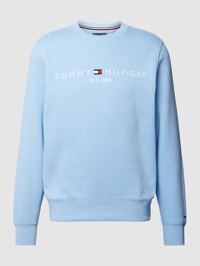 Sweatshirt mit Label-Stitching Modell 'TOMMY LOGO SWEAT' in himmelblau