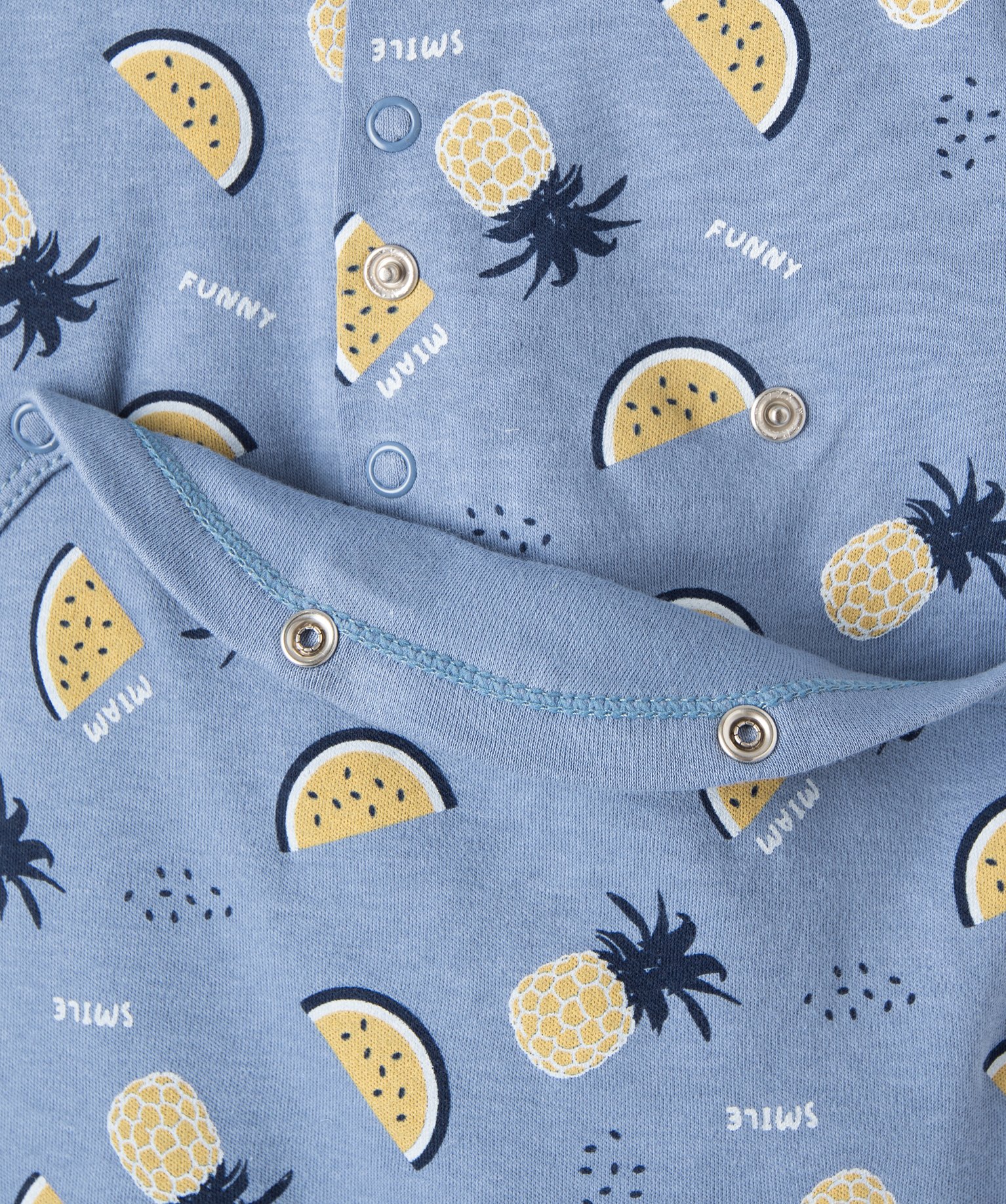 Pyjama bébé à motifs fruits exotiques fermeture pont dos bleu | GEMO