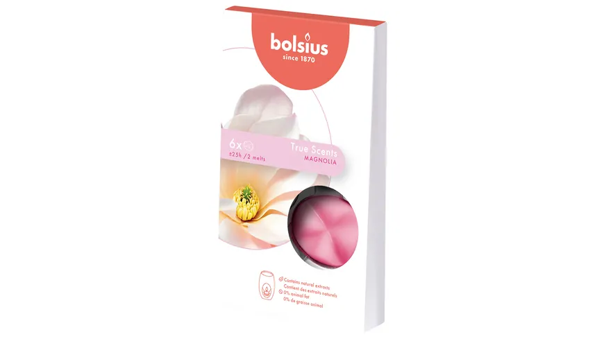 bolsius Wax Melts True Scents 6er Pack Magnolie Magnolie