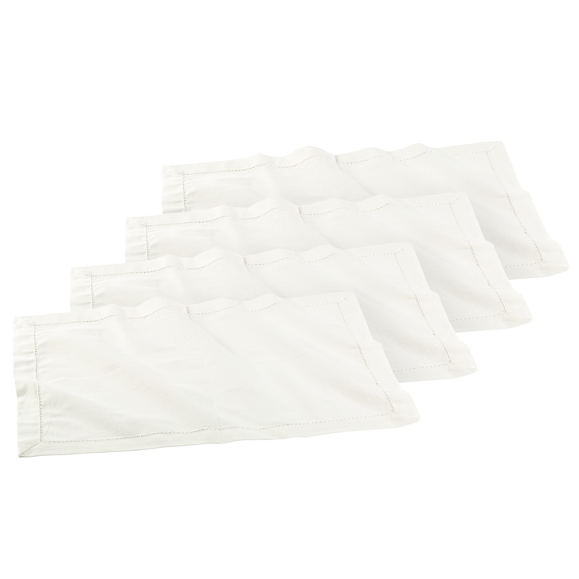 4 Platzsets mit Lochstickerei
