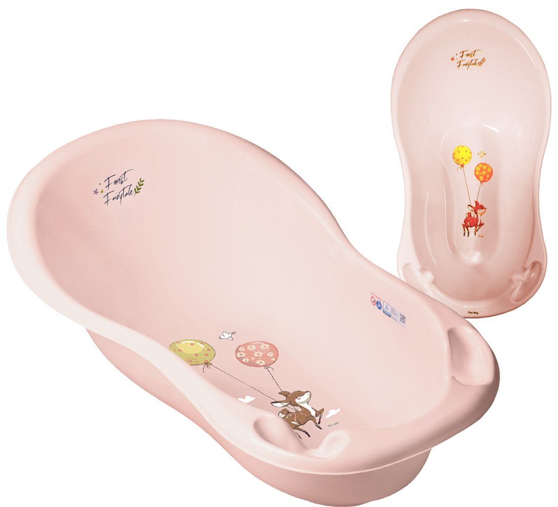 Tega-Baby Babybadewanne 1A Set FOREST + Ständer Grau - Babybadeset Wanne Pflege Baden, (Made in Europe Spar Set), ** Babybadewanne + Ständer **