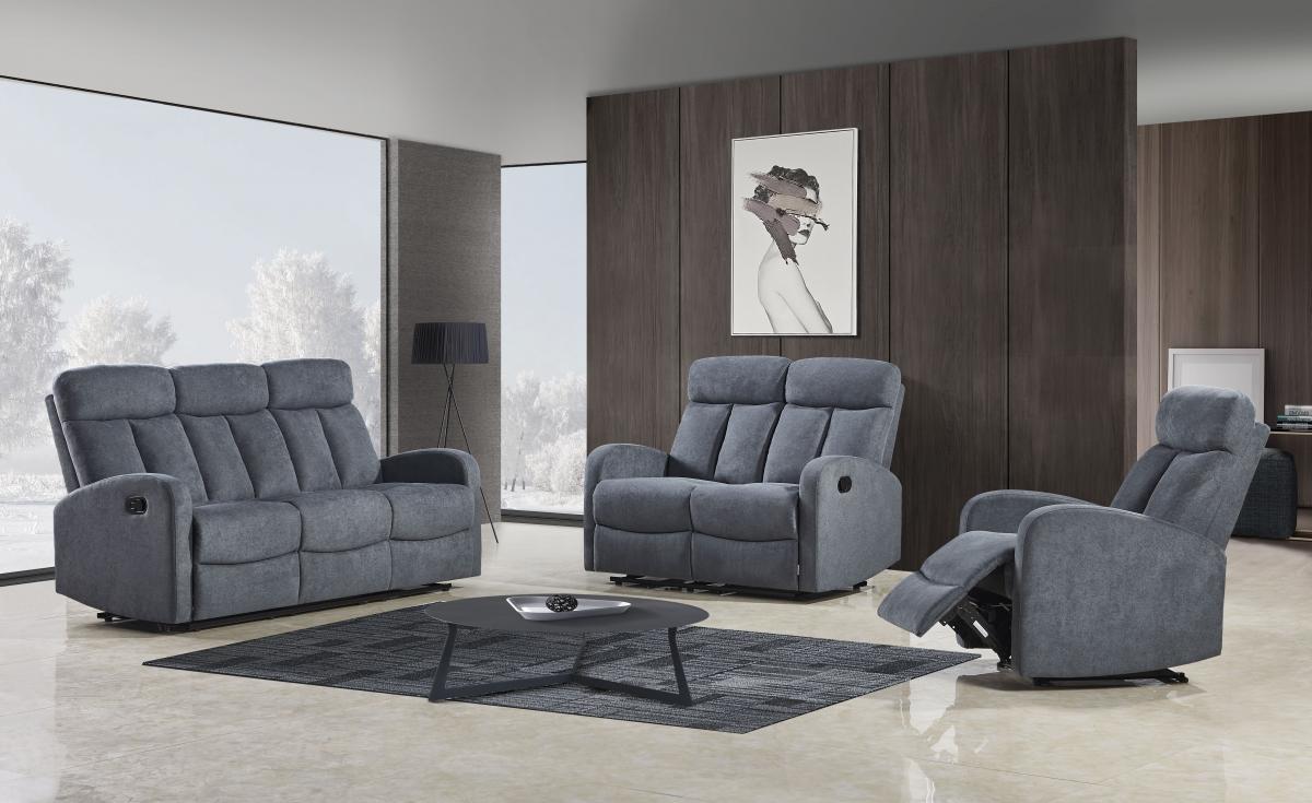 Happy Home Happy Home Relaxsofa-Set 3 tlg. mit 5 Relaxfunktionen & Tischfunktion Grau