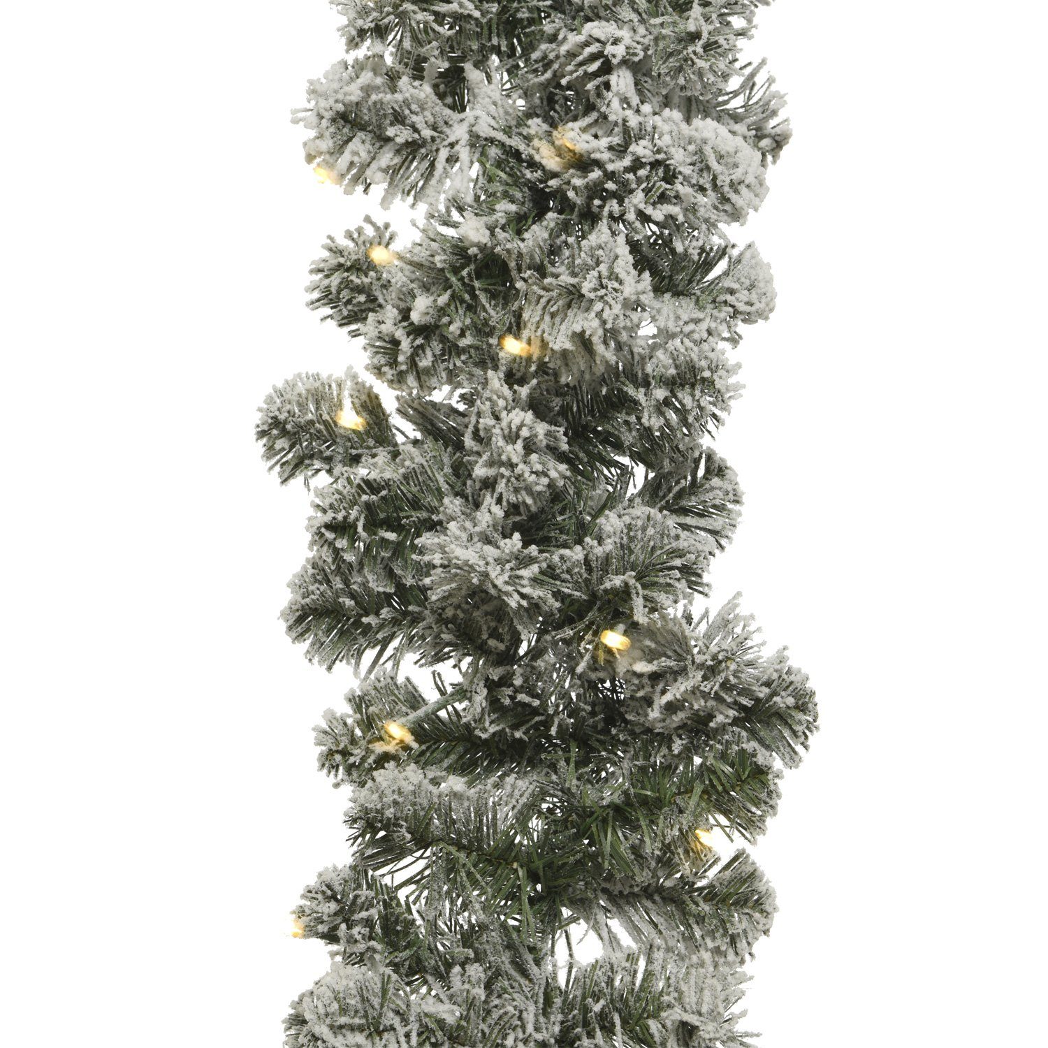 MARELIDA LED-Girlande LED Tannengirlande Schneeoptik Timer Batterie Weihnachten Außen, 50-flammig