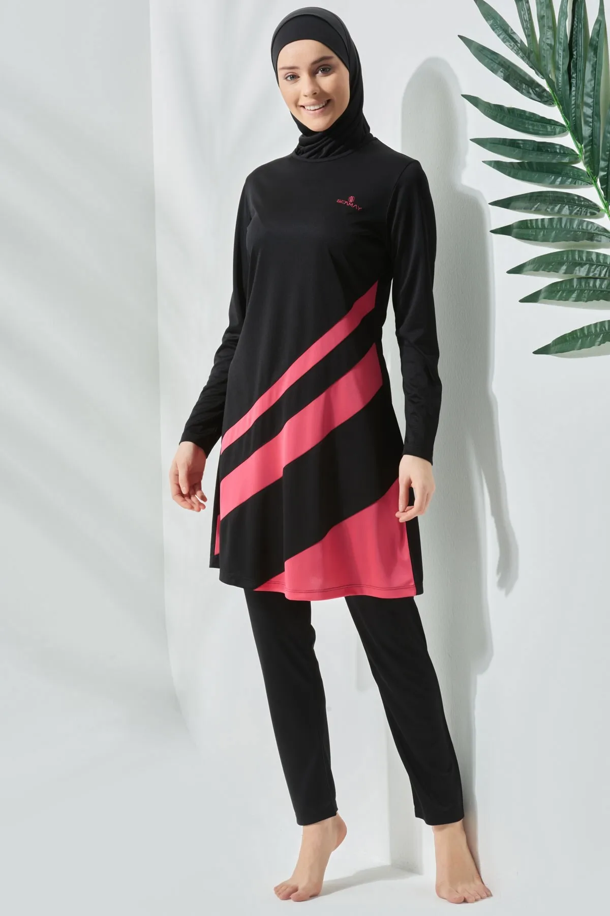 C&City  Vollständig bedeckter Hijab-Badeanzug C11020 Schwarz