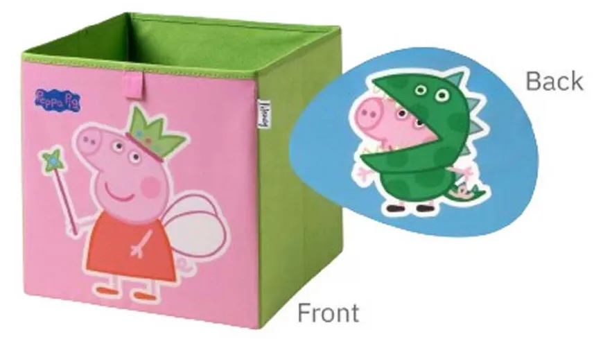 Lifeney Aufbewahrungsbox Peppa Pig 30x30x30cm pink, grün