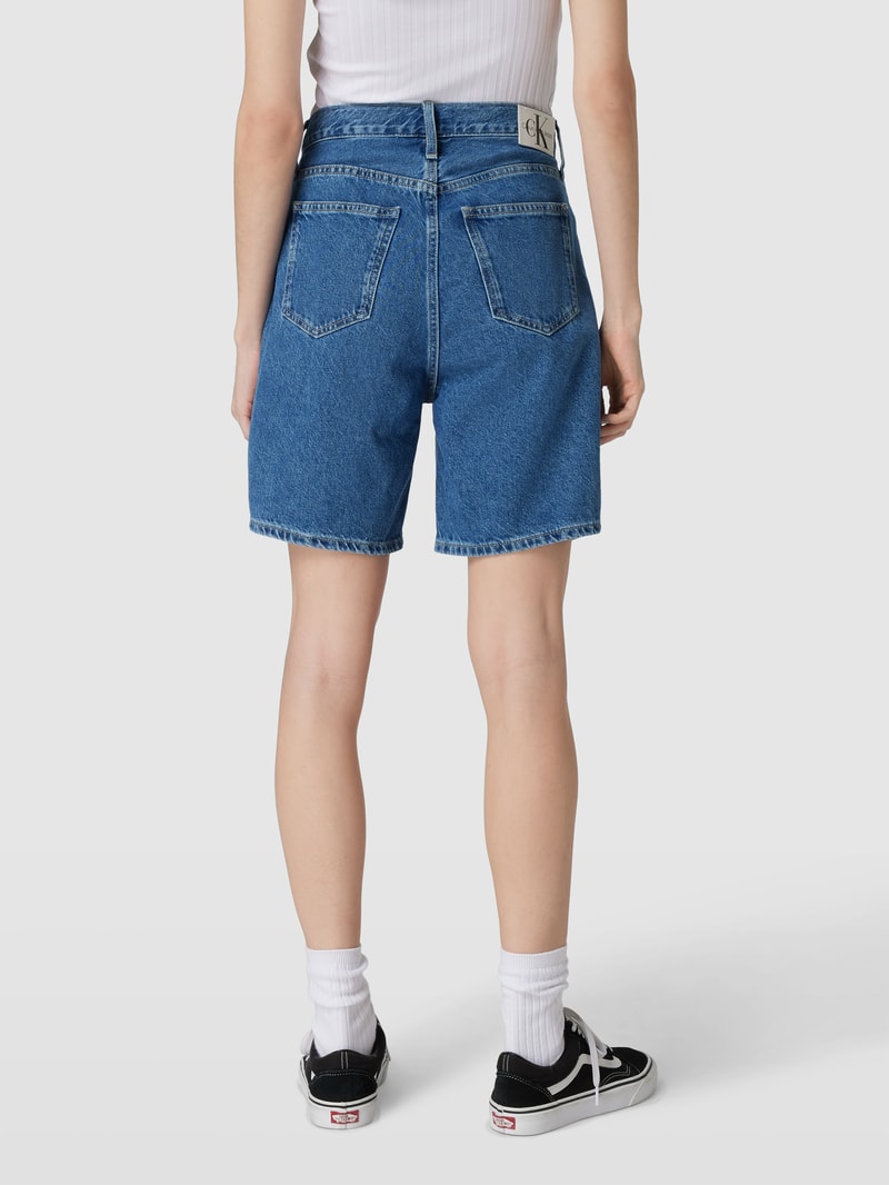 Jeansshorts aus reiner Baumwolle mit Label-Detail in jeans