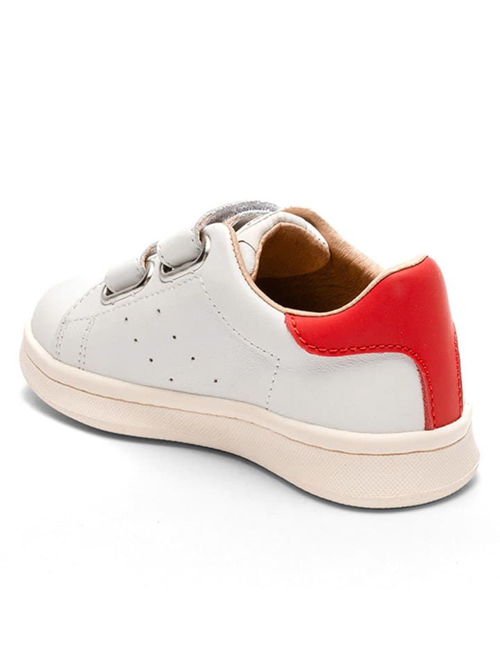 bisgaard Leder-Sneakers in Weiß/ Rot günstig kaufen