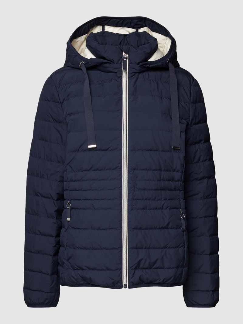 Daunenjacke mit Kapuze in dunkelblau