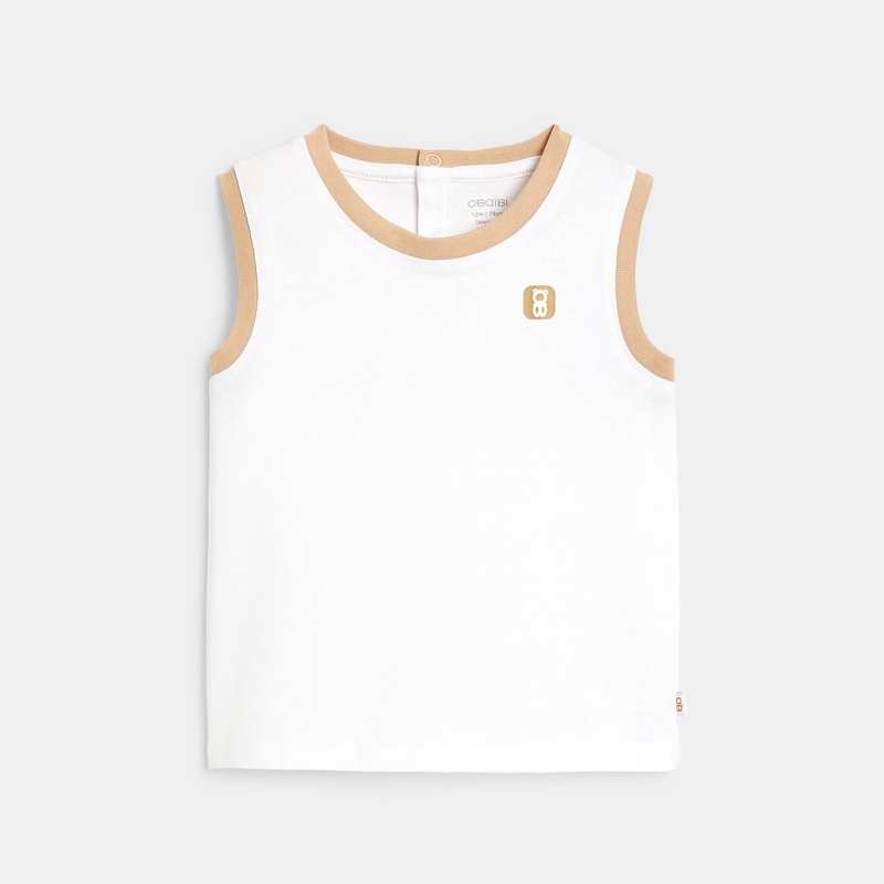 Débardeur coton flammé blanc bébé garçon