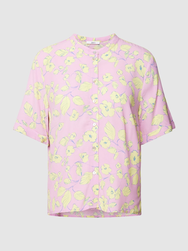 Bluse aus Viskose mit floralem Print in rosa