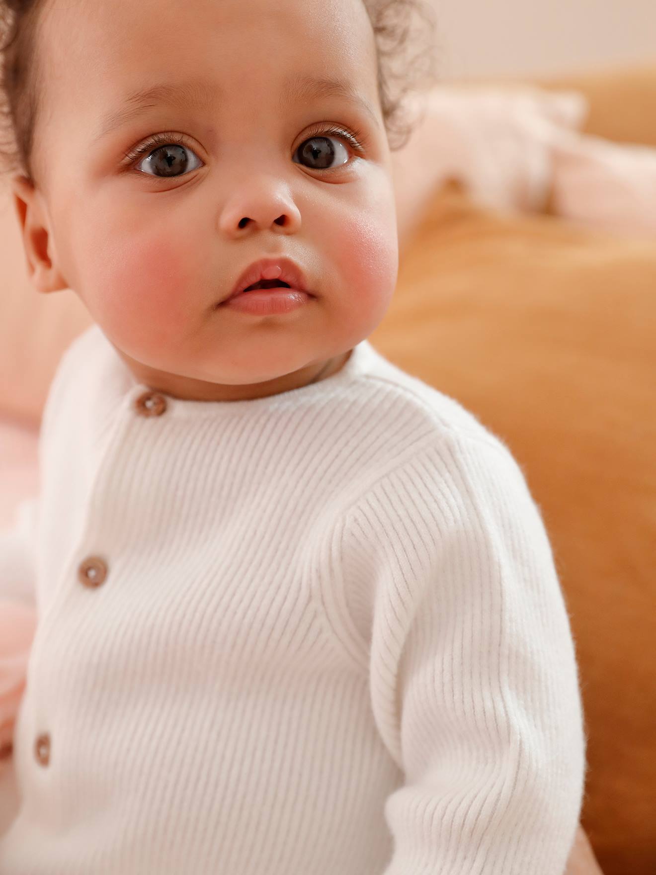 Vertbaudet Baby-Set: Jäckchen & Hose, Strick - schiefergrau