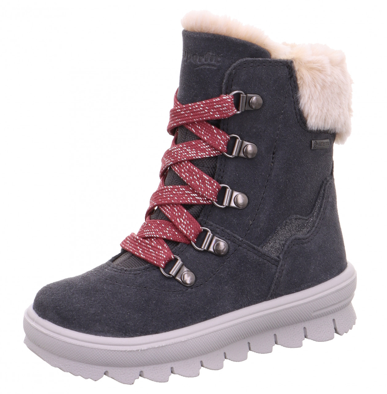 FLAVIA - Grau/Pink Boots mit Reißverschluss