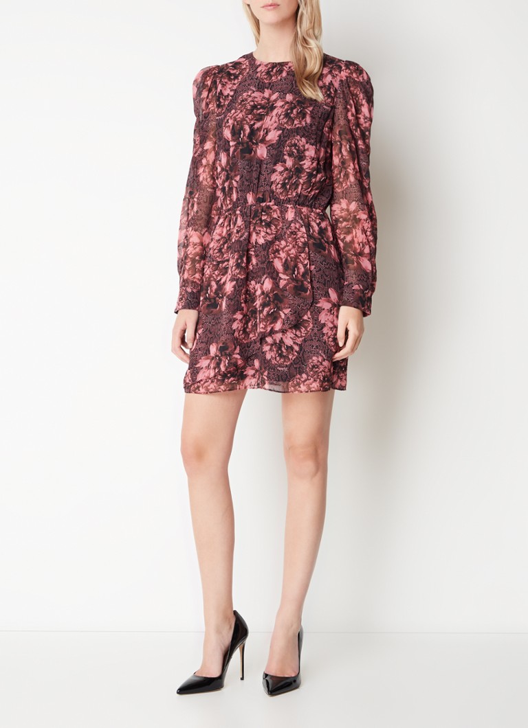 Vestido túnica corto con estampado floral y mangas abullonadas de NIKKIE Abilena