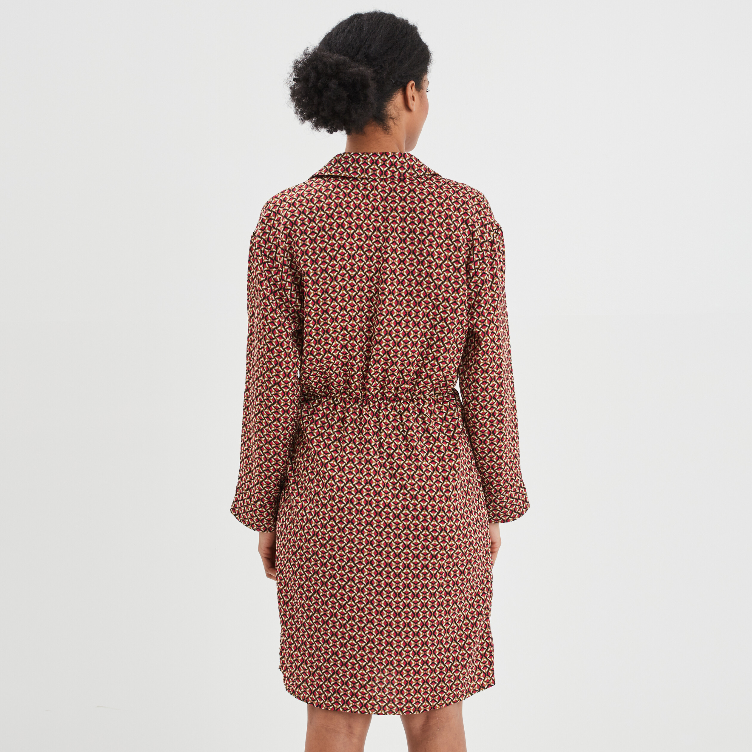 Robe col cache-coeur avec noeud rose fushia femme | La Halle