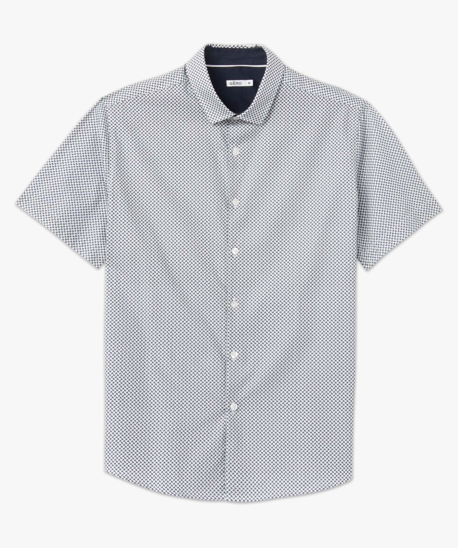 Chemise homme à manches courtes avec micro-motifs cachemire imprime | GEMO
