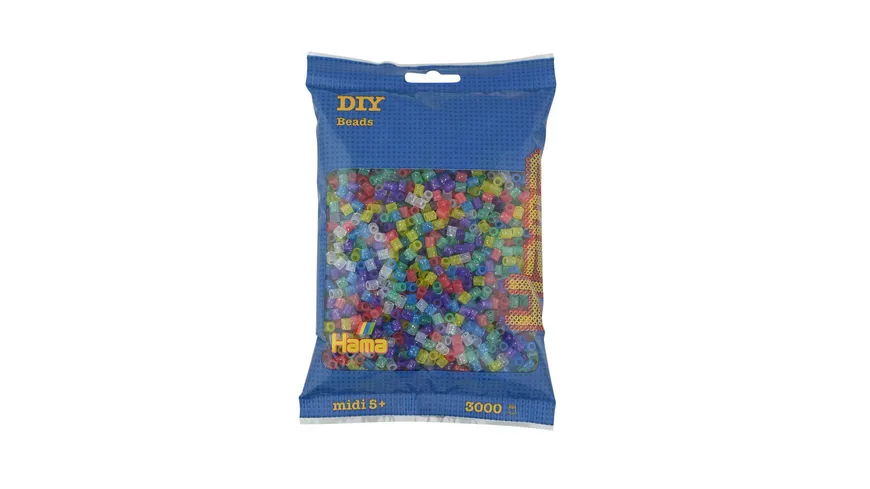 Hama - Bügelperlen im Beutel, ca 3000 Stck, Glittermix