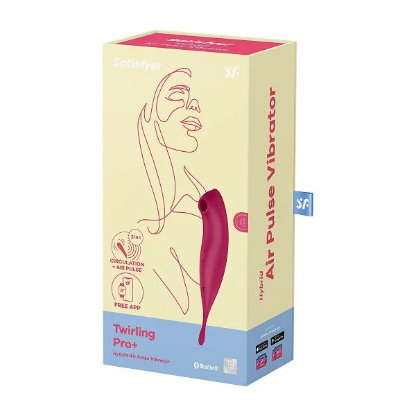 Satisfyer Twirling Pro Connect Massager-app Mørkerød Storbritannien