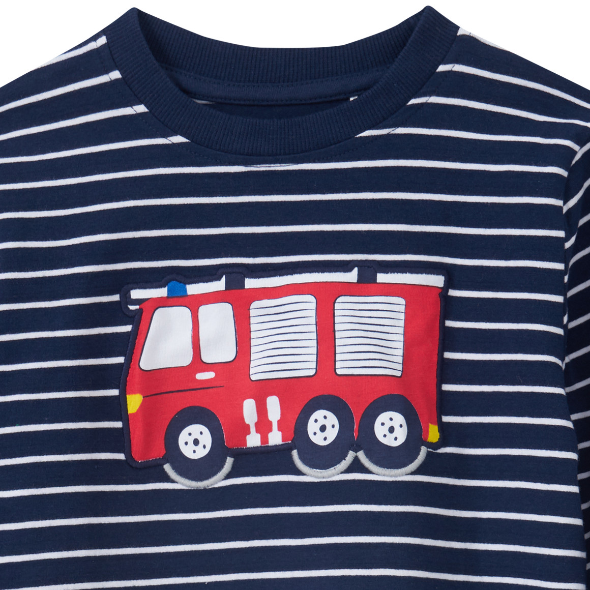 Kinder Langarmshirt mit Feuerwehr-Applikation
