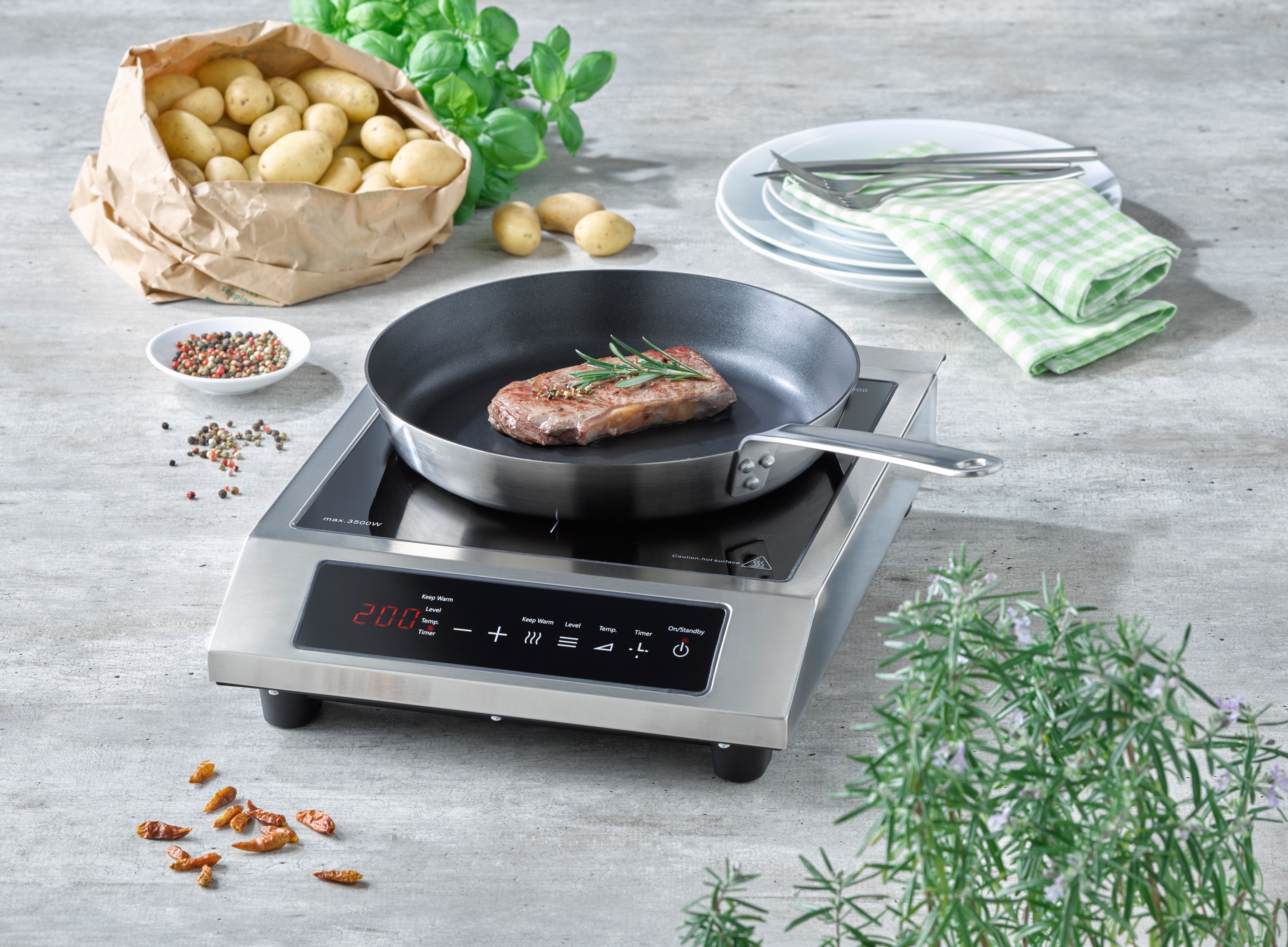 Caso Einzel-Induktionskochplatte 2364 Pro Chef 3500