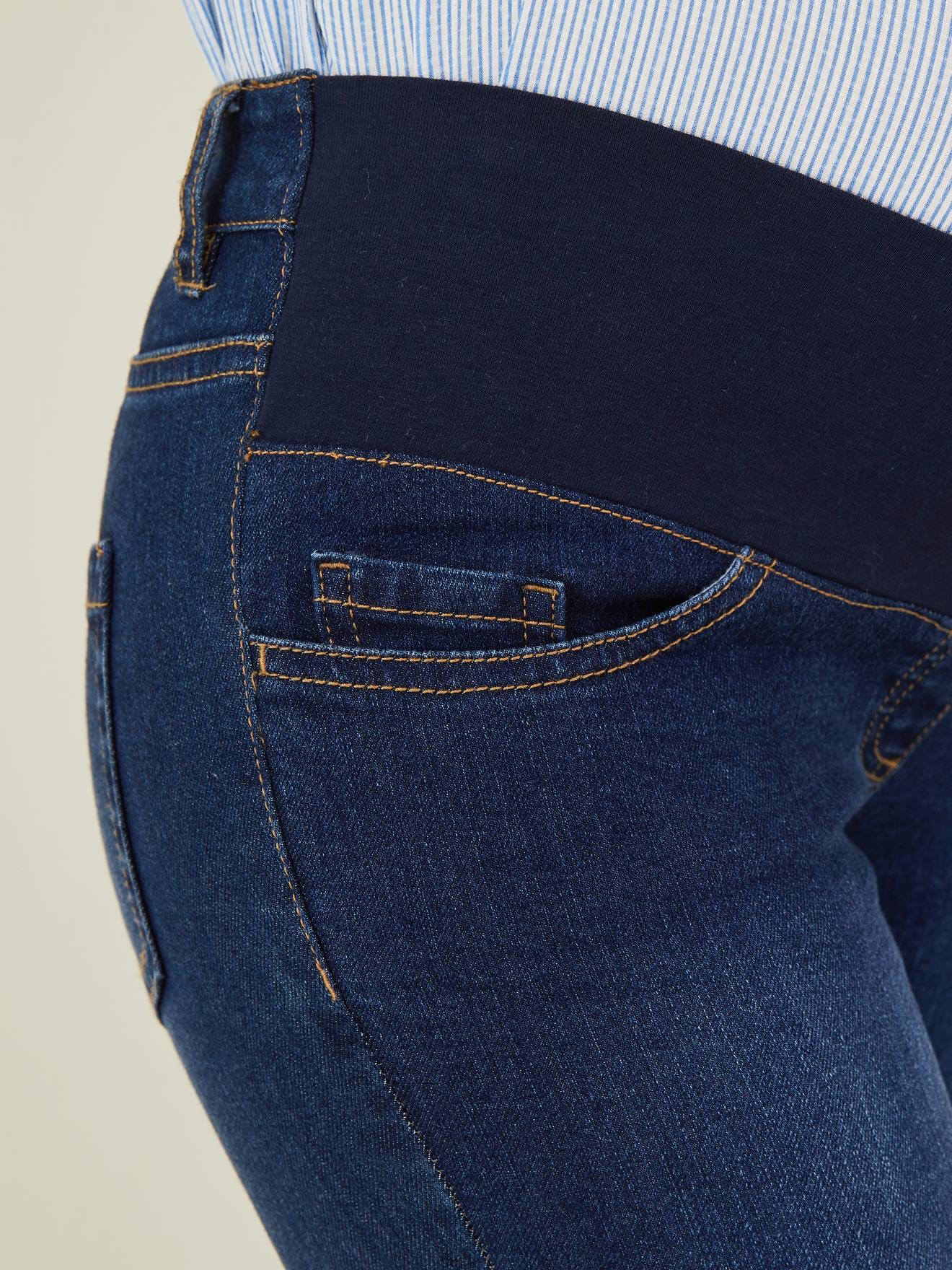 Jean skinny de grossesse bandeau bas denim brut