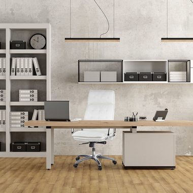 hjh OFFICE Chefsessel Profi Chefsessel VILLA 20 Leder mit Armlehnen, Drehstuhl Bürostuhl ergonomisch