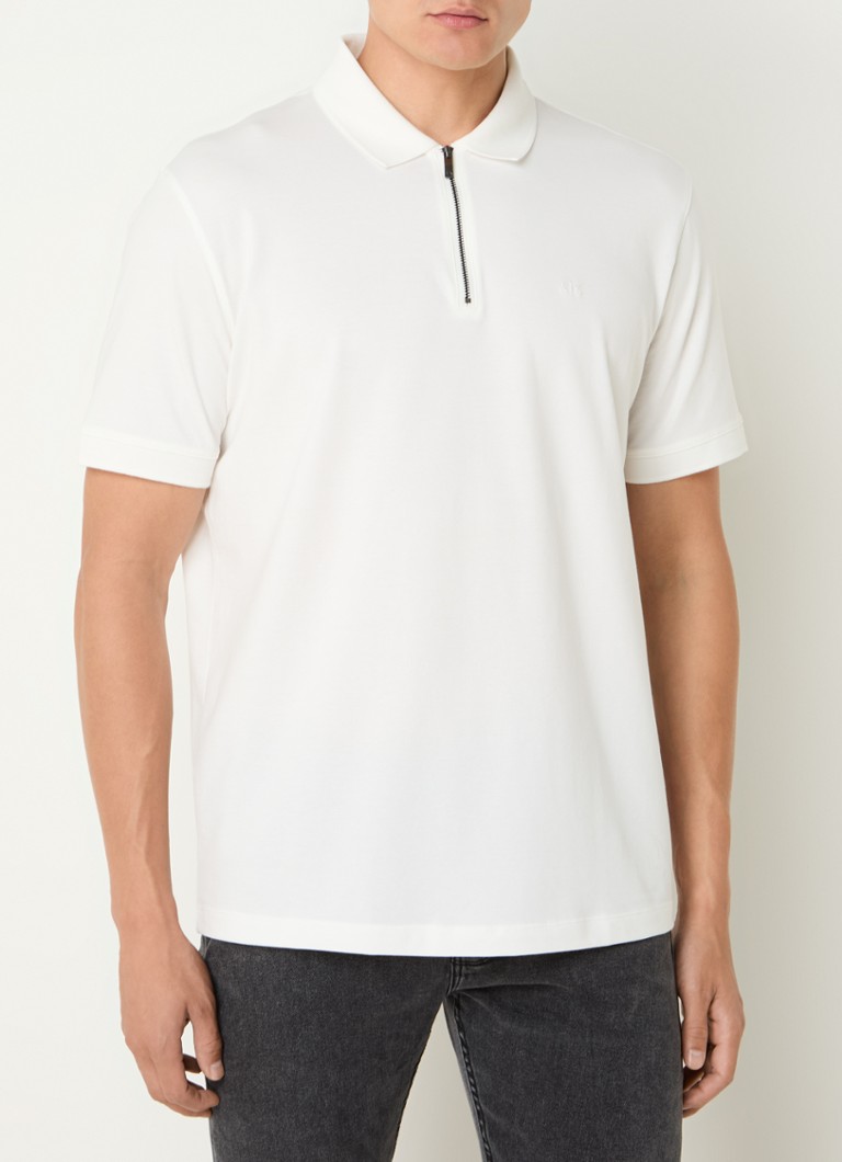 Armani Exchange regulāra piegriezuma polo krekls ar pusrāvējslēdzēju un logotipu