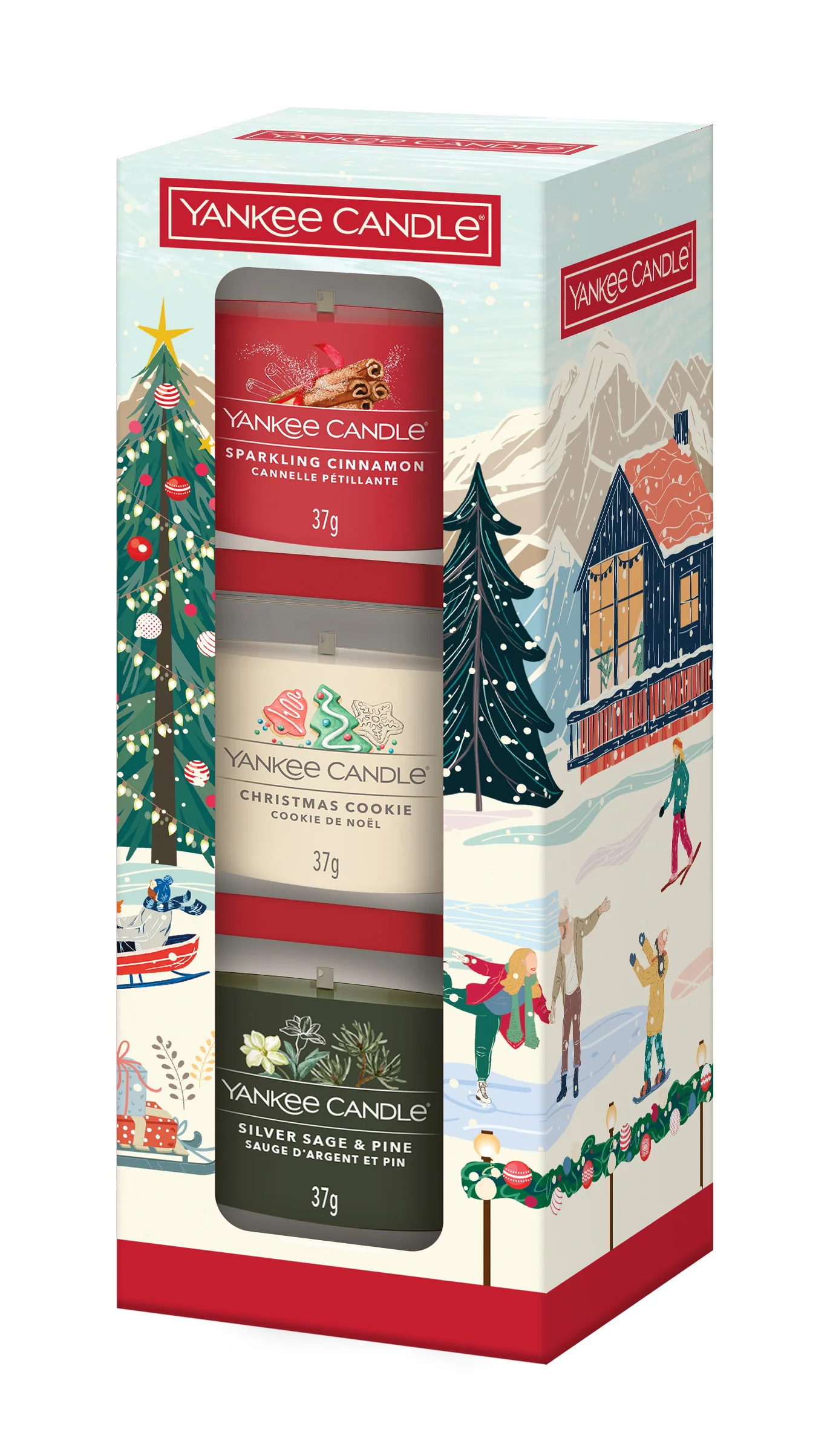 Fylte Votivlys Gavesett med 3 Votivlys - JULEKLASIKERSETT - Duftlys