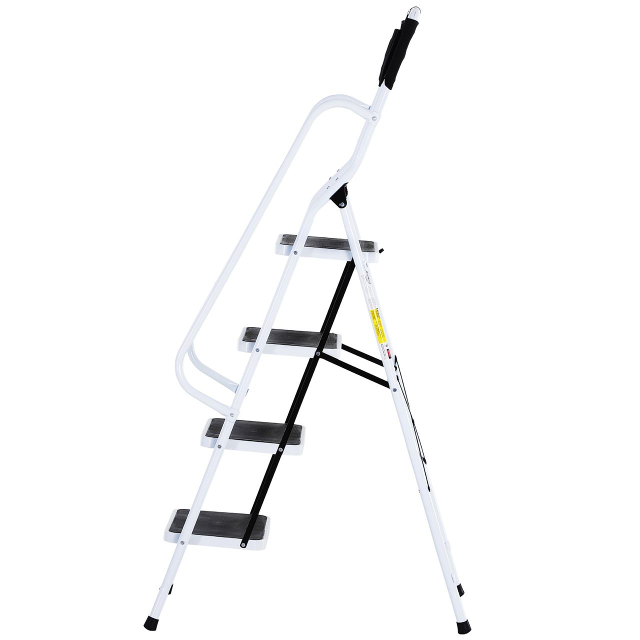 HOMCOM Klapptritt Stehleiter mit 4 Stufen Trittleiter mit Griff Tasche bis 150kg