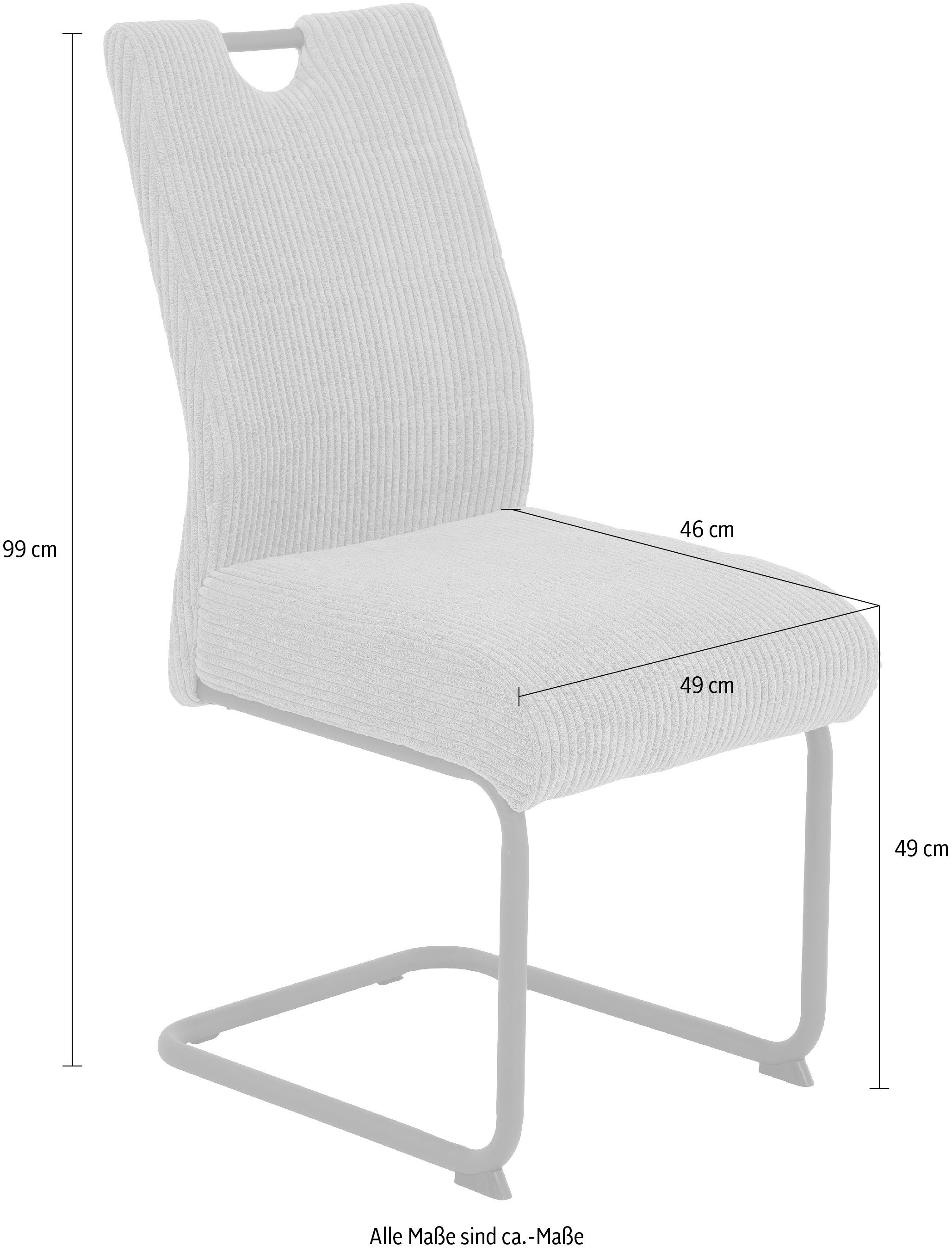 HELA Freischwinger MERKUR XL (Set, 2 St), Federkern, 140 Kg Belastbarkeit, Cord Bezug, 2er & 4er Set
