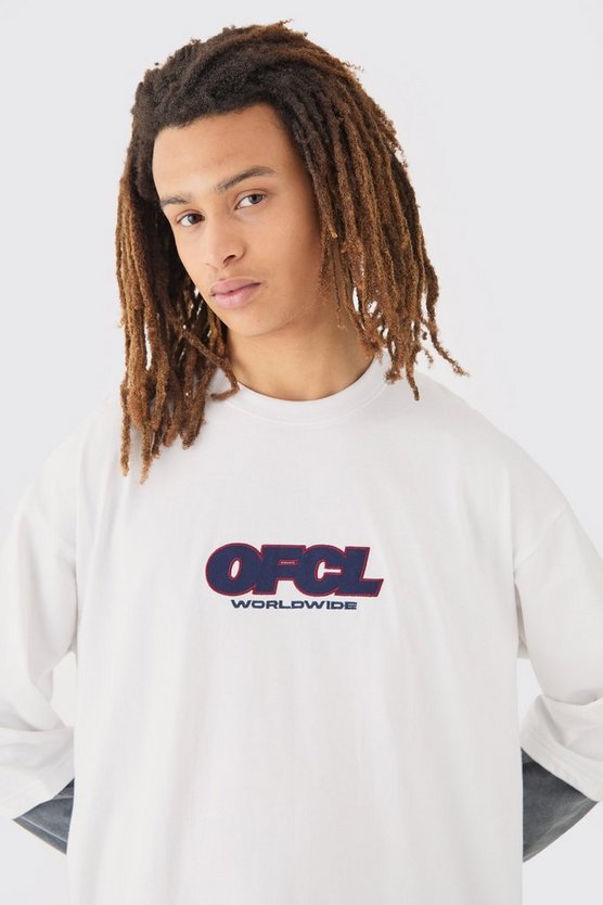 Oversized Washed Carded Heavy OFCL Faux Layer T-shirt
