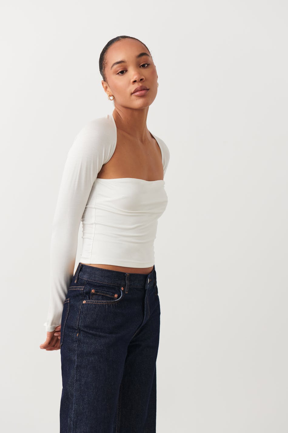 Soft touch square neck top