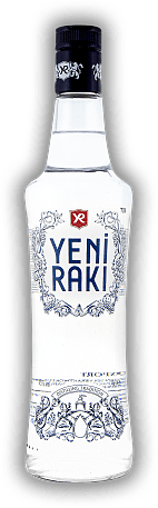 Raki Yeni Raki Yeni Raki, das türkische Nationalgetränk ist eine weltberühmte Anis Spezialität von unverwechselbarem Geschmack und erlesener Qualität. 0,7	 Liter - Vol 45%