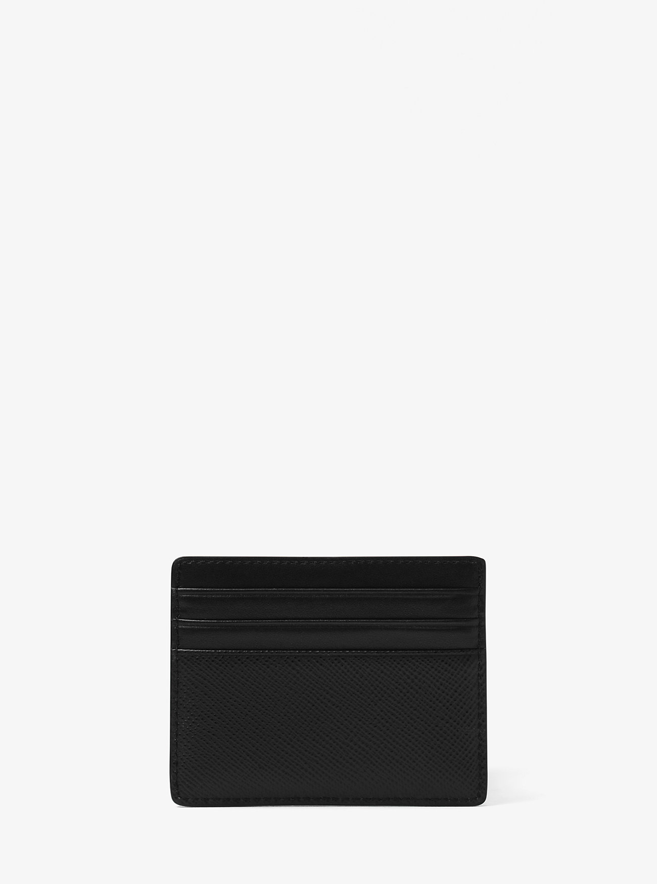 Wysokie etui na karty Harrison Crossgrain Leather – CZARNE