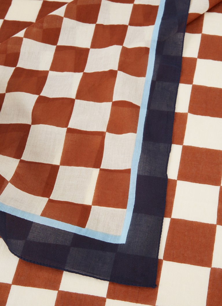 Sciarpa Colton in cotone con stampa Becksöndergaard, 120 x 120 cm