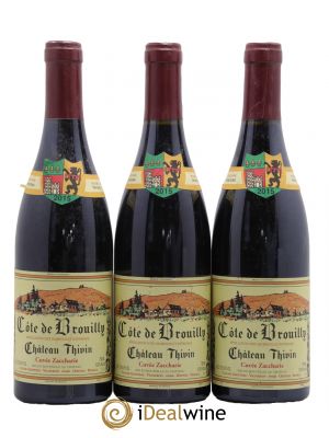 Côte de Brouilly Cuvée Zaccharie Château Thivin  2015 - Lot de 3 Bouteilles