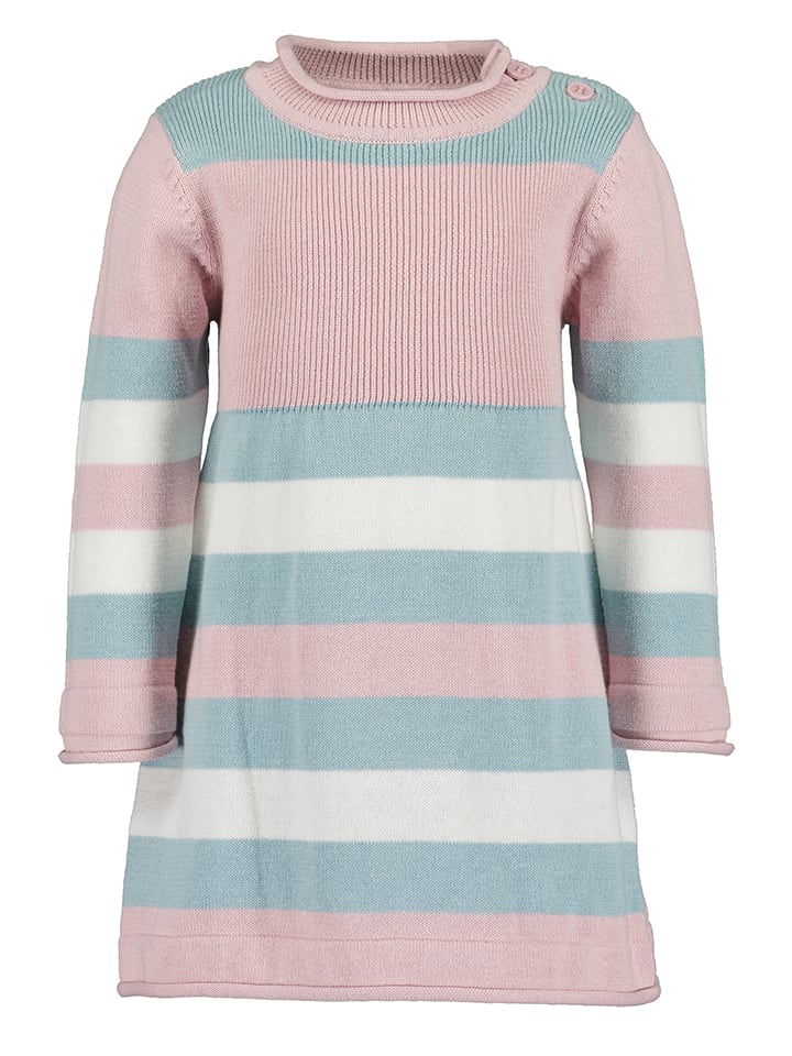 Blue Seven Strickkleid in Hellblau/ Rosa/ Weiß günstig kaufen