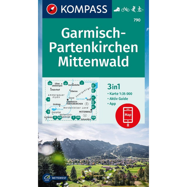 KOMPASS WANDERKARTE 790 GARMISCH-PARTENKIRCHEN, MITTENWALD