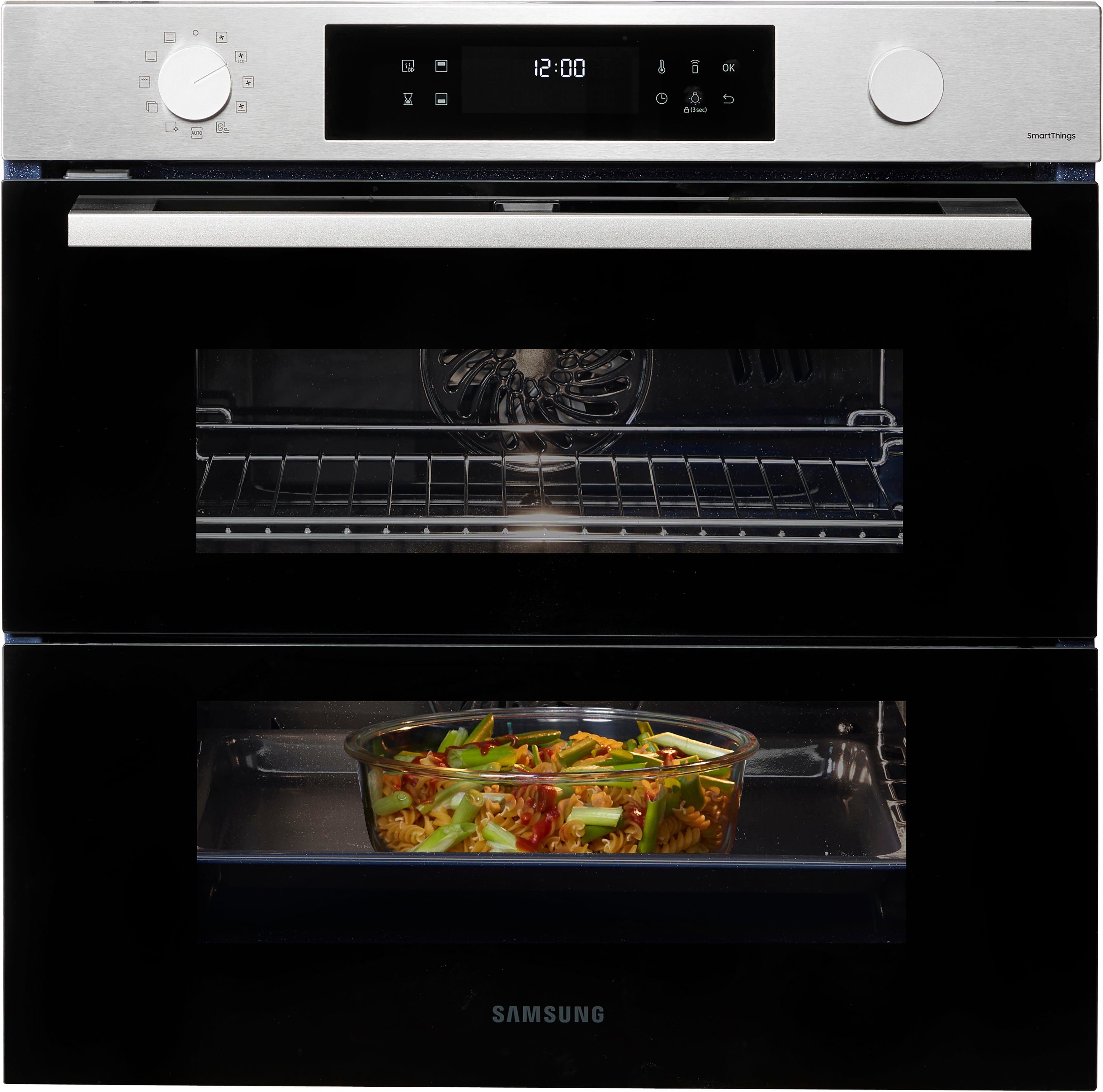Samsung Pyrolyse Backofen NV7B4530ZAS, Pyrolyse-Selbstreinigung, Dual Cook Flex – Ein Ofen. Zwei Garräume. Maximale Flexibilität.